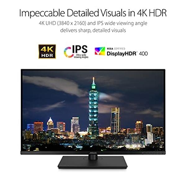 Monitor ASUS ProArt Display 32” 4K HDR (PA329CV): UHD (3840 x 2160), IPS, 100 % sRGB/Rec.709, ΔE < 2, verificación de Calman, suministro de energía USB-C, DisplayPort, HDMI, concen