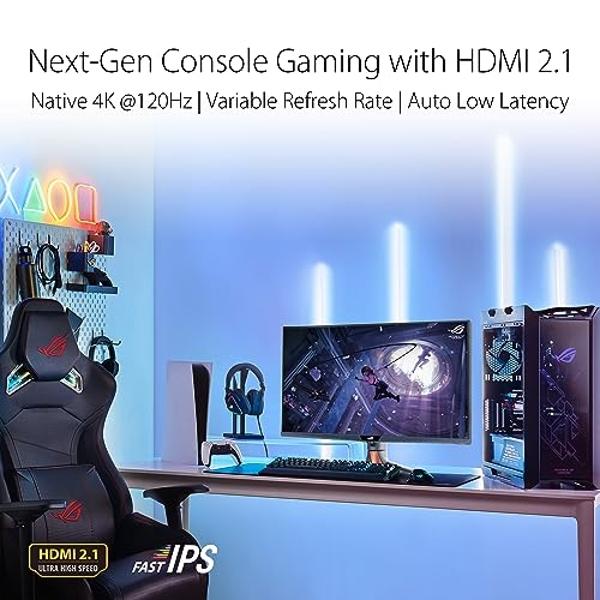 Monitor LED para juegos ASUS ROG Swift 32" 4K (PG32UQXR): UHD (3840 x 2160), 160 Hz, 1 ms, IPS rápido, atenuación local, FreeSync Premium Pro, HDMI 2.1, DisplayPort 2.1 con DSC, Qu