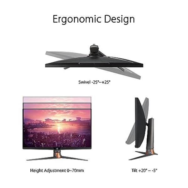 Monitor LED para juegos ASUS ROG Swift 32" 4K (PG32UQXR): UHD (3840 x 2160), 160 Hz, 1 ms, IPS rápido, atenuación local, FreeSync Premium Pro, HDMI 2.1, DisplayPort 2.1 con DSC, Qu