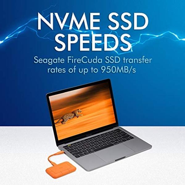 Unidad de estado sólido LaCie Rugged SSD de 1 TB: USB-C USB 3.2 NVMe con velocidades de hasta 1050 MB/s, resistencia al agua IP67, resistencia a caídas de 3 m, cifrado, garantía de