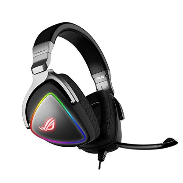 Auriculares para juegos ASUS ROG DELTA | Auriculares con micrófono y DAC cuádruple ESS de alta resolución | Auriculares para juegos compatibles con PC, Mac, PS4 y Xbox One | Ilumin