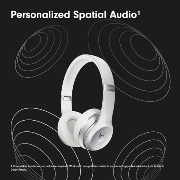 Beats Solo3 - Auriculares inalámbricos Bluetooth supraaurales, compatibles con Apple y Android, hasta 40 h de batería - Plateados (último modelo)