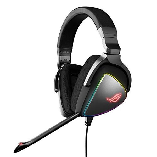 Auriculares para juegos ASUS ROG DELTA | Auriculares con micrófono y DAC cuádruple ESS de alta resolución | Auriculares para juegos compatibles con PC, Mac, PS4 y Xbox One | Ilumin
