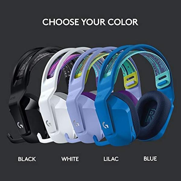 Auriculares inalámbricos para juegos Logitech G733 LIGHTSPEED con diadema de suspensión, LIGHTSYNC RGB, tecnología de micrófono Blue VO!CE y controladores de audio PRO-G - Blanco