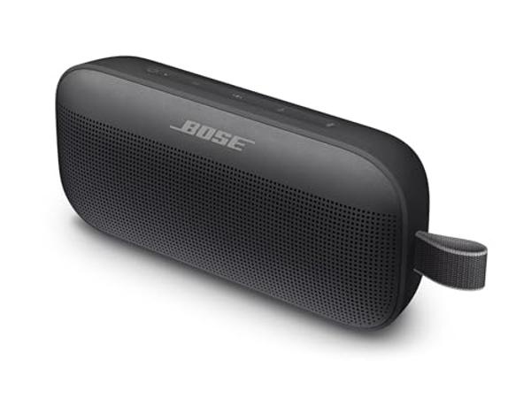 Altavoz Bluetooth Bose SoundLink Flex, altavoz portátil con micrófono, altavoz inalámbrico resistente al agua para viajes, uso al aire libre y en piscinas, color negro