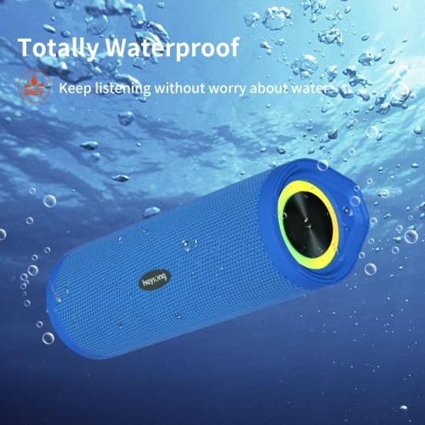 Altavoz Bluetooth portátil HEYSONG, altavoces inalámbricos impermeables para ducha y exterior, IPX7 flotante, 5000 mAh, tarjeta TF, bajos potentes, sonido potente para playa, pisci