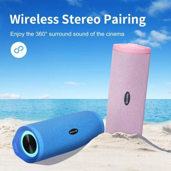 Altavoz Bluetooth portátil HEYSONG, altavoces inalámbricos impermeables para ducha y exterior, IPX7 flotante, 5000 mAh, tarjeta TF, bajos potentes, sonido potente para playa, pisci