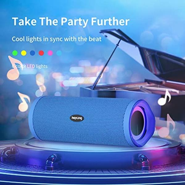 Altavoz Bluetooth portátil HEYSONG, altavoces inalámbricos impermeables para ducha y exterior, IPX7 flotante, 5000 mAh, tarjeta TF, bajos potentes, sonido potente para playa, pisci