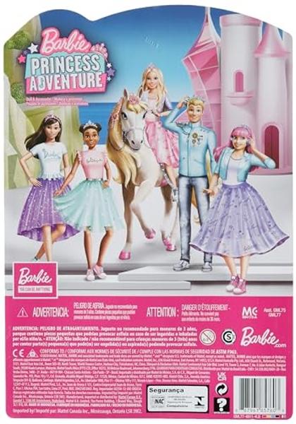 Muñeca Barbie Princesa Aventura Daisy en estilo princesa (12 pulgadas con curvas) con cabello rosa, gatito, tiara, 2 pares de zapatos y accesorios, para niñas de 3 a 7 años