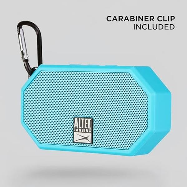 Altec Lansing Mini H2O - Altavoz Bluetooth resistente al agua, con certificación IP67 y flota en el agua. Altavoz compacto y portátil para senderismo, camping, piscina y playa.