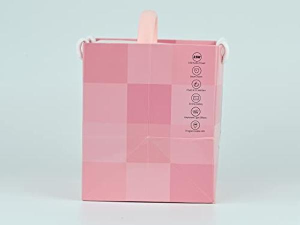 Altavoz Bluetooth Divoom Ditoo Retro Pixel Art con pantalla frontal LED de 16 x 16 pulgadas y control por aplicación (rosa)