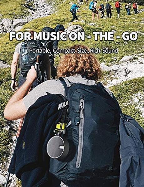 Altavoz Bluetooth portátil DEWALT (versión actualizada), altavoz portátil inalámbrico con clip Jobsite Pro, resistente al agua (no magnético), micrófono integrado para música y lla