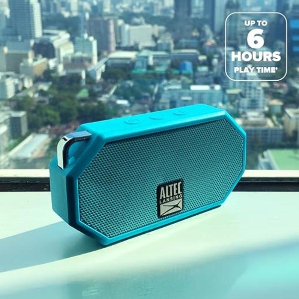 Altec Lansing Mini H2O - Altavoz Bluetooth resistente al agua, con certificación IP67 y flota en el agua. Altavoz compacto y portátil para senderismo, camping, piscina y playa.