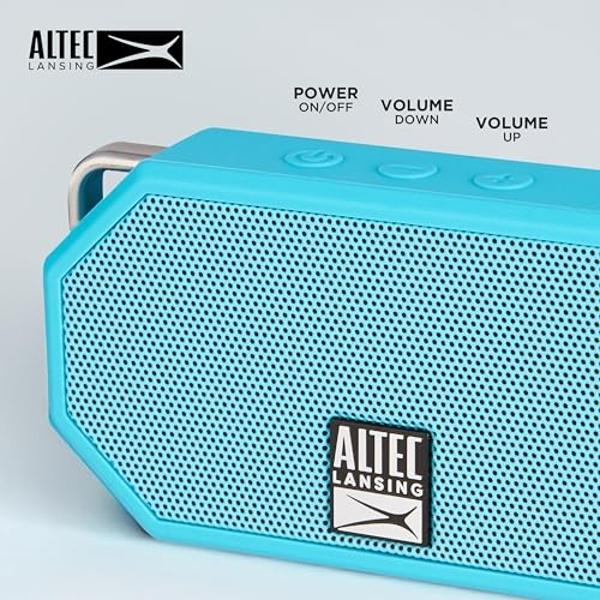 Altec Lansing Mini H2O - Altavoz Bluetooth resistente al agua, con certificación IP67 y flota en el agua. Altavoz compacto y portátil para senderismo, camping, piscina y playa.