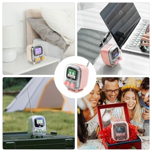 Altavoz Bluetooth Divoom Ditoo Retro Pixel Art con pantalla frontal LED de 16 x 16 pulgadas y control por aplicación (rosa)