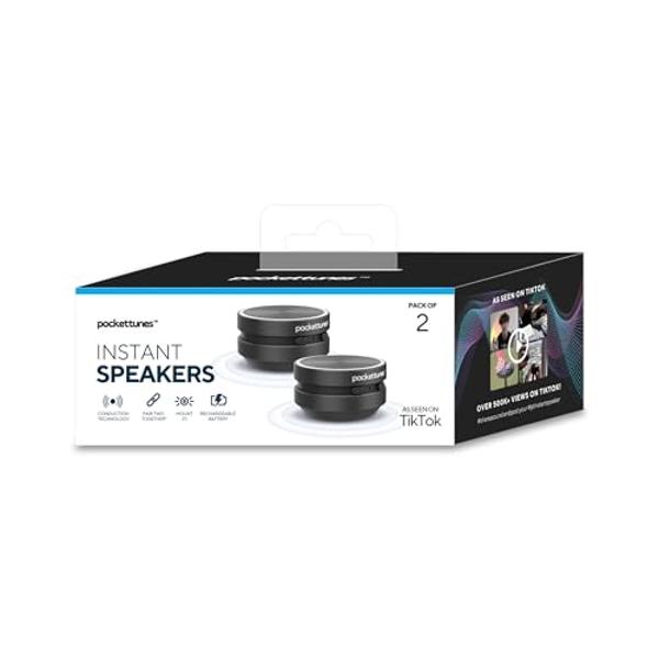 Altavoz Bluetooth pockettunes, altavoz inalámbrico portátil de conducción ósea con volumen más alto, sonido nítido, graves intensos, mini reproductor de música para casa, exterior 