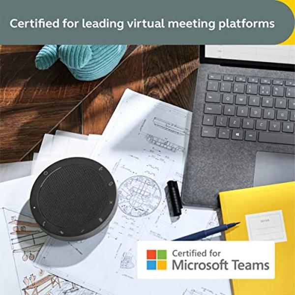 Jabra Speak2 55 - Altavoz inalámbrico Bluetooth - Altavoz portátil con 4 micrófonos con cancelación de ruido, altavoces de rango completo de 50 mm y audio de banda ancha - Altavoz 