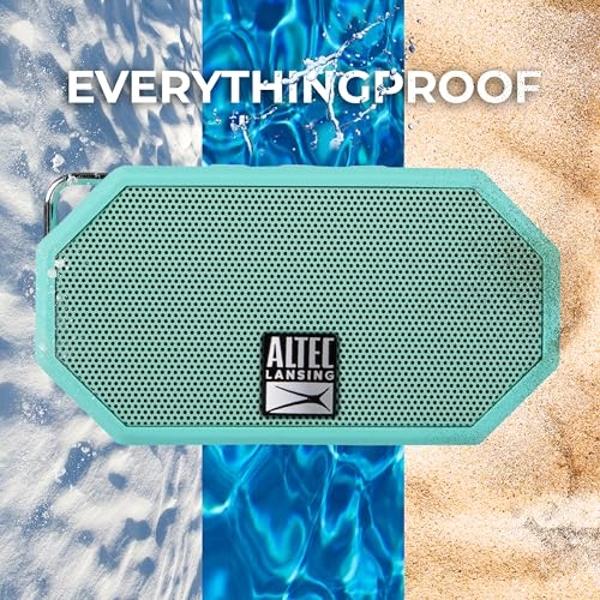 Altec Lansing Mini H2O - Altavoz Bluetooth resistente al agua, con certificación IP67 y flota en el agua. Compacto y portátil para senderismo, camping, piscina y playa.