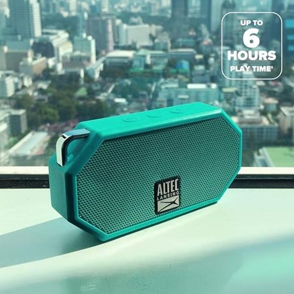 Altec Lansing Mini H2O - Altavoz Bluetooth resistente al agua, con certificación IP67 y flota en el agua. Compacto y portátil para senderismo, camping, piscina y playa.