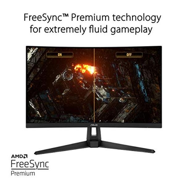 Monitor curvo ASUS TUF Gaming VG27VH1B de 27", 1080P Full HD, 165 Hz (compatible con 144 Hz), Desenfoque de movimiento extremadamente bajo, Sincronización adaptativa, FreeSync Prem