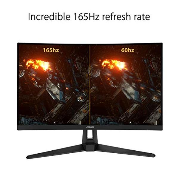 Monitor curvo ASUS TUF Gaming VG27VH1B de 27", 1080P Full HD, 165 Hz (compatible con 144 Hz), Desenfoque de movimiento extremadamente bajo, Sincronización adaptativa, FreeSync Prem