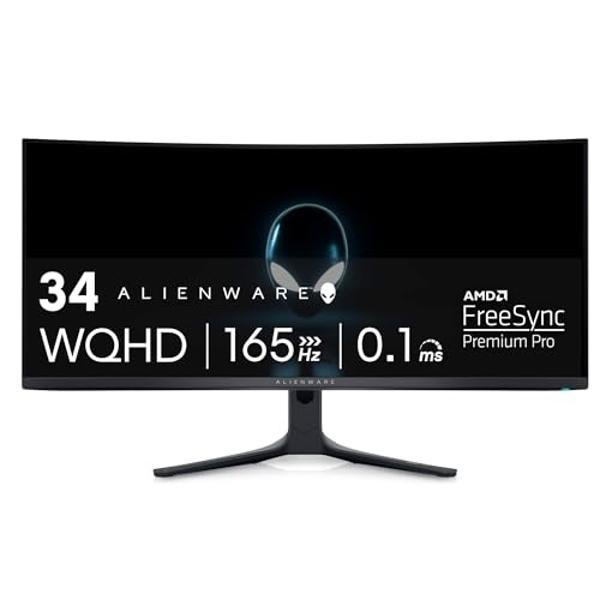 Monitor curvo para juegos QD-OLED Alienware AW3423DWF: pantalla curva OLED de puntos cuánticos de 34 pulgadas, 0,1 ms, 165 Hz, formato 21:9, gama cromática DCI-P3 del 99,3 %, VESA 