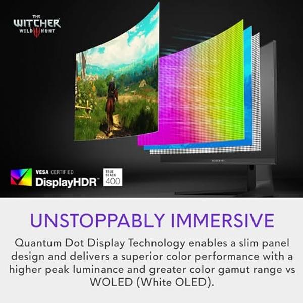 Monitor curvo para juegos QD-OLED Alienware AW3423DWF: pantalla curva OLED de puntos cuánticos de 34 pulgadas, 0,1 ms, 165 Hz, formato 21:9, gama cromática DCI-P3 del 99,3 %, VESA 