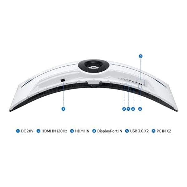 Monitor curvo para juegos Samsung Odyssey Neo G9 Series Dual 4K UHD 1000R de 57", 240 Hz, 1 ms con DisplayPort 2.1, Quantum Mini-LED, DisplayHDR 1000, AMD FreeSync Premium Pro, LS5