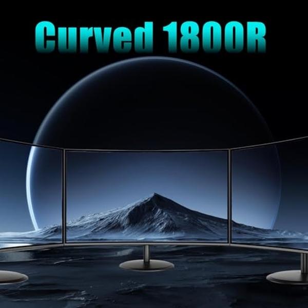 Monitor curvo para juegos ViewEdge de 27 pulgadas, 180 Hz, 1 ms, FHD 1920 x 1080P, pantalla VA 1800R, 120 % sRGB con FreeSync, bajo desenfoque de movimiento, HDMI y DP, altavoces i