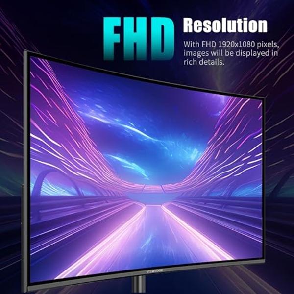 Monitor curvo para juegos ViewEdge de 27 pulgadas, 180 Hz, 1 ms, FHD 1920 x 1080P, pantalla VA 1800R, 120 % sRGB con FreeSync, bajo desenfoque de movimiento, HDMI y DP, altavoces i