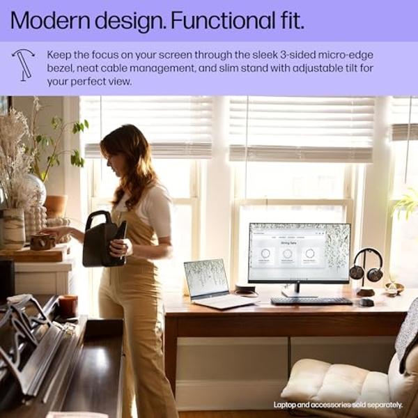 Monitor de escritorio HP V27i G5 de 27 pulgadas Full HD con AMD FreeSync de 75 Hz, modo de luz azul de baja intensidad, antirreflejo, compatible con VESA, ajuste de inclinación, HD