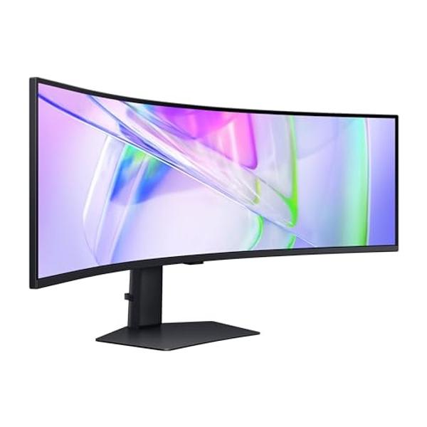 Monitor Samsung curvo empresarial ultraancho de 49" con doble QHD, USB-C, DisplayPort, HDMI, 120 Hz, VESA DisplayHDR 400, altavoces integrados, soporte de altura ajustable, protecc