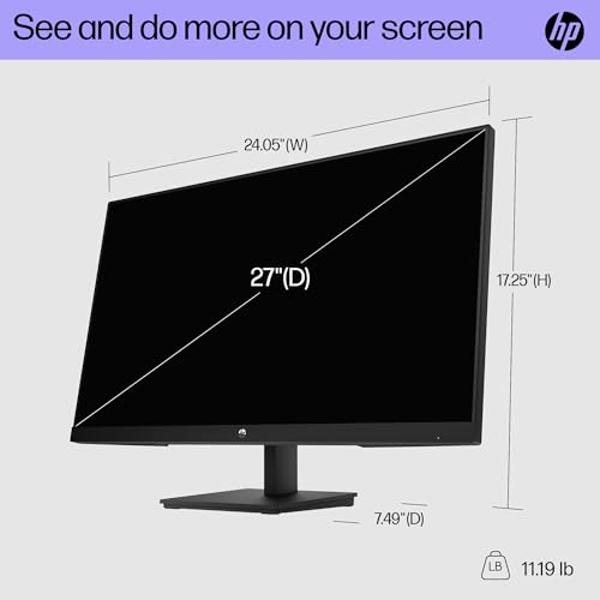 Monitor de escritorio HP V27i G5 de 27 pulgadas Full HD con AMD FreeSync de 75 Hz, modo de luz azul de baja intensidad, antirreflejo, compatible con VESA, ajuste de inclinación, HD