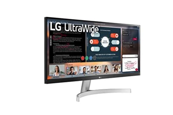 Monitor LG UltraWide WFHD de 29 pulgadas FHD 1080p 29WN600-W, IPS con compatibilidad HDR 10, color plateado
