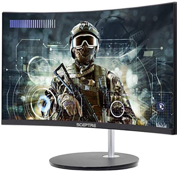 Monitor curvo para juegos Sceptre de 24 pulgadas, 1080p, 98 % sRGB, HDMI x2, VGA, altavoces integrados, color negro