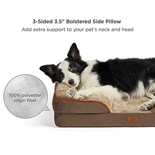 Camas ortopédicas Bedsure para perros grandes: lavables e impermeables, sofá grande y cómodo con funda extraíble y lavable, espuma de soporte y base antideslizante, color marrón os