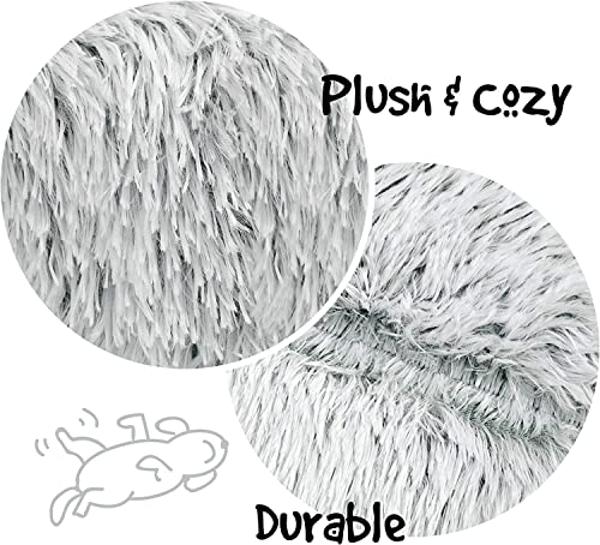 Cama para perros Friends Forever Donut de piel sintética, suave y relajante, para perros pequeños. Suave y afelpado, antiansiedad. Lavable a máquina, con base antideslizante, 58 x 