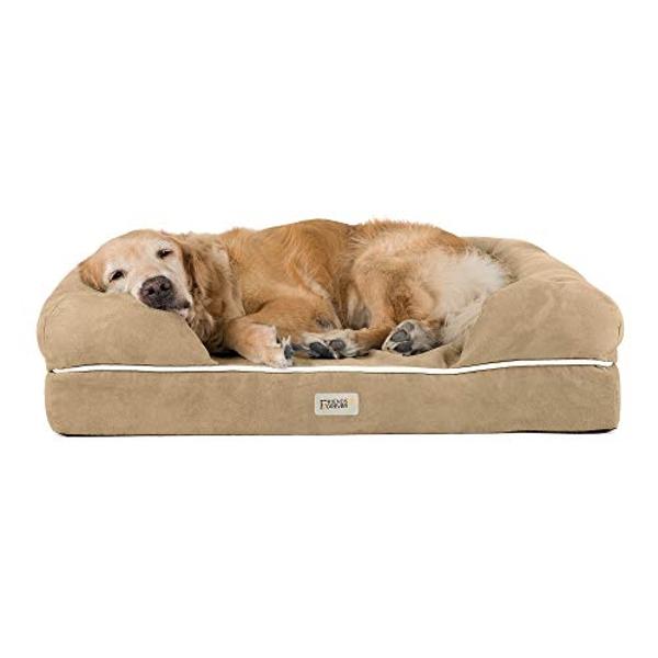 Cama para perros Friends Forever Donut de piel sintética, suave y relajante, para perros pequeños. Suave y afelpado, antiansiedad. Lavable a máquina, con base antideslizante, 58 x 