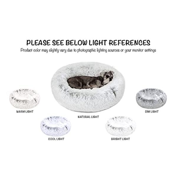 Cama para perros Friends Forever Donut de piel sintética, suave y relajante, para perros pequeños. Suave y afelpado, antiansiedad. Lavable a máquina, con base antideslizante, 58 x 