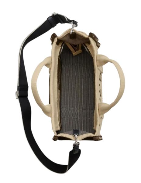 Bolsa Marc Jacobs The Tote Bag Jacquard Beige Mediana