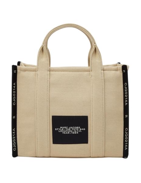Bolsa Marc Jacobs The Tote Bag Jacquard Beige Mediana