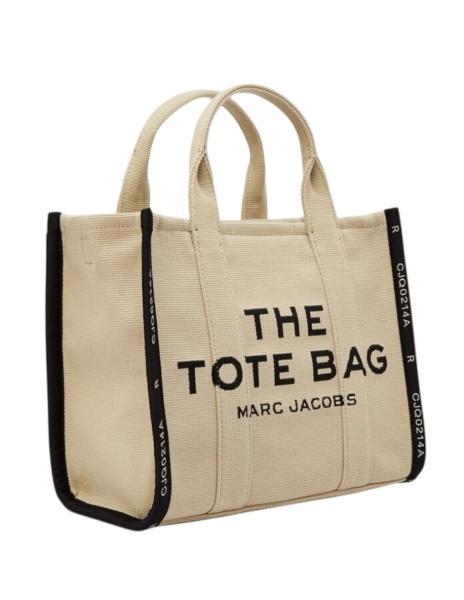 Bolsa Marc Jacobs The Tote Bag Jacquard Beige Mediana