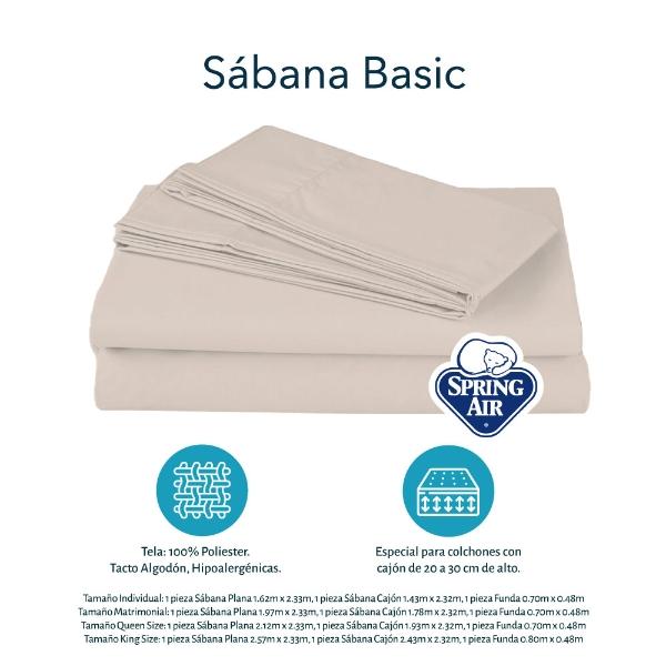 Sábanas Spring Air Basic Crema Individual