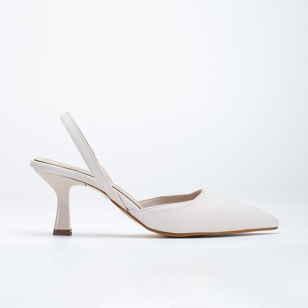 Rae - Zapatos de tacón bajo con tira trasera beige
