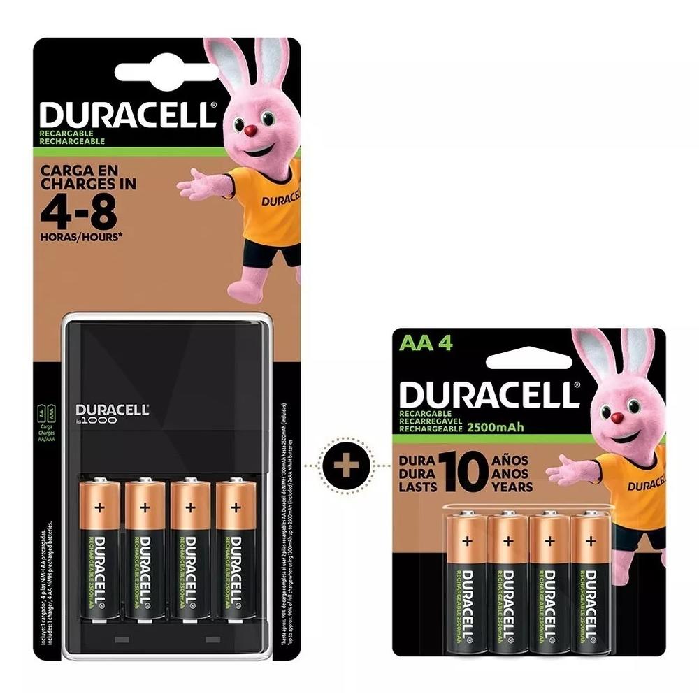 CARGADOR DURACELL CON 8 PILAS RECARGABLES AA 1.2V