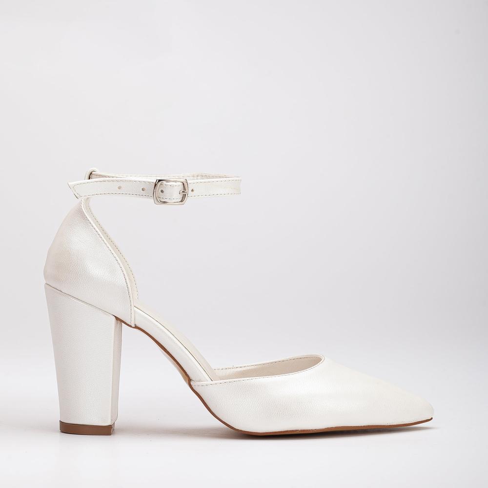 Agnes - Tacones de novia color marfil y perla