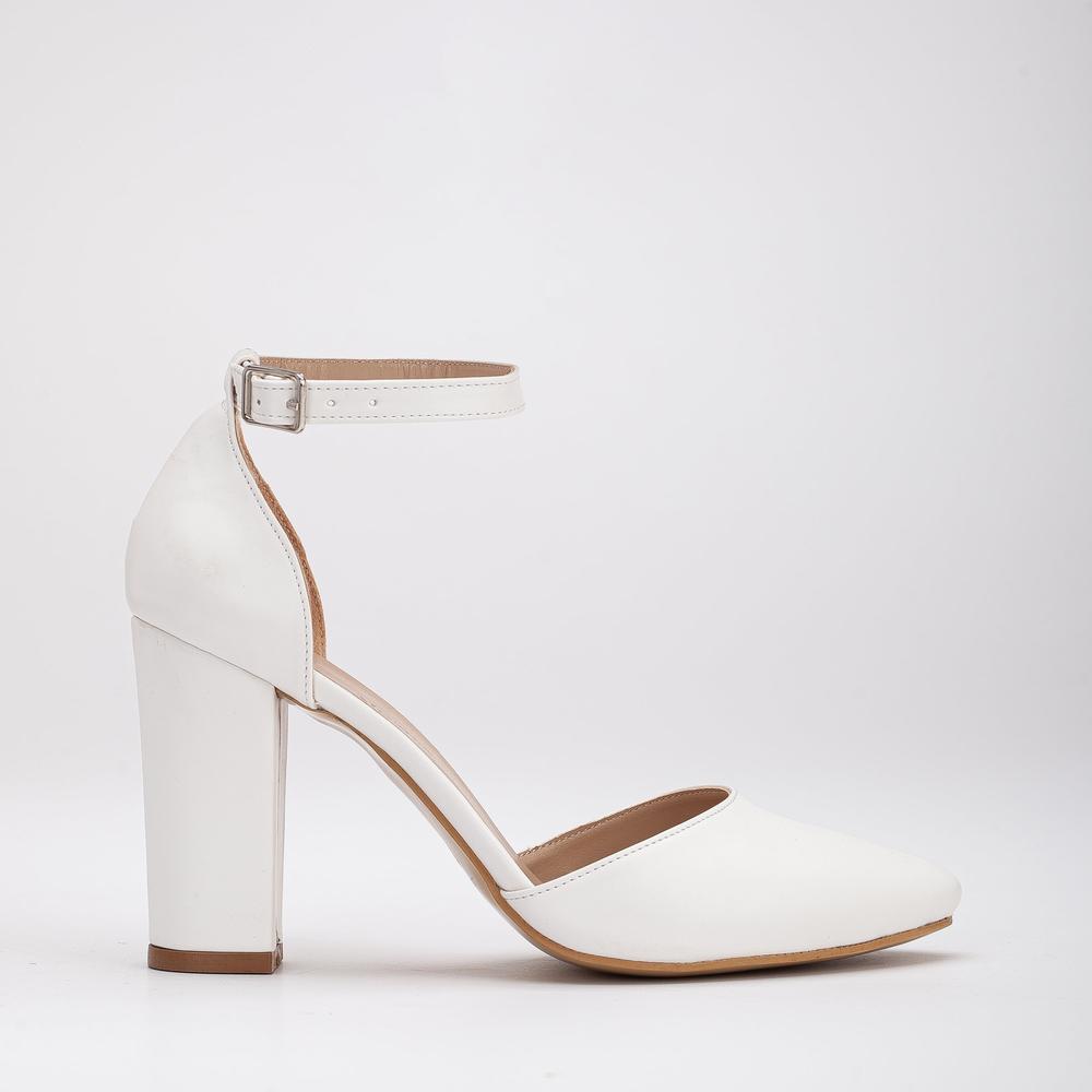 Denise - Tacones de novia blancos con perlas