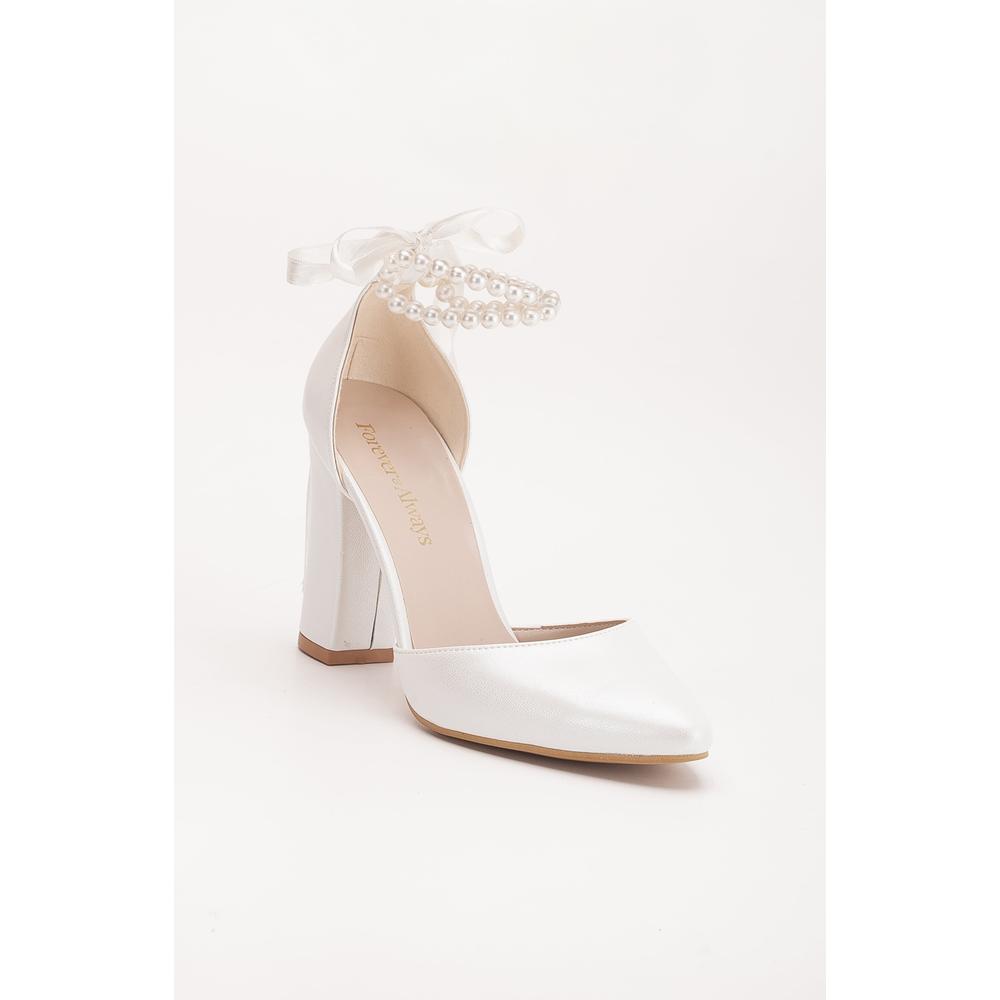 Denise - Tacones de novia marfil con perlas