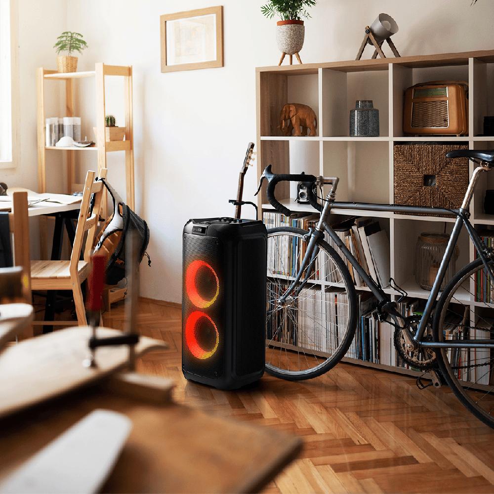 Bocina Philips Party Speaker Bluetooth con efectos de luz para fiesta y entradas de micrófono