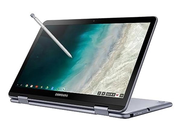 Portátil 2 en 1 Samsung Chromebook Plus V2 360 con cámara web dual (pantalla táctil FHD+ de 12,2", Intel Celeron 3965Y, 4 GB de RAM, 128 GB (64 GB eMMC + tarjeta SD de 64 GB), lápi.